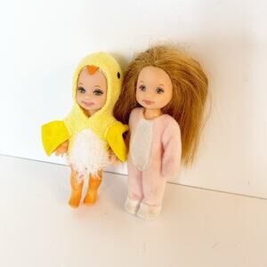 Mattel Barbie Kelly Doll & Friends Set of 2 Nikki Little Chick Pink Bunny